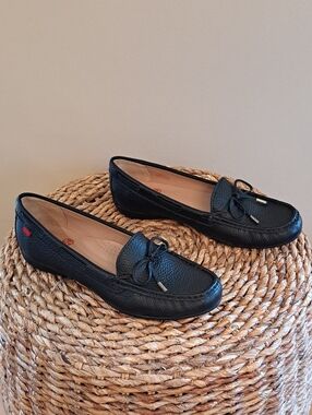 NWOT Marc Joseph Womens Diana St. Black Pebbled Leather Moccasin Loafers 8.5
